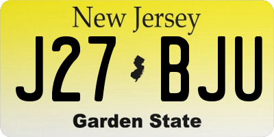 NJ license plate J27BJU