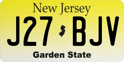 NJ license plate J27BJV