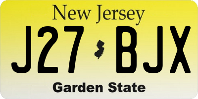 NJ license plate J27BJX