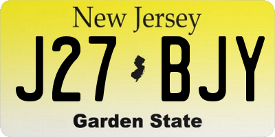 NJ license plate J27BJY