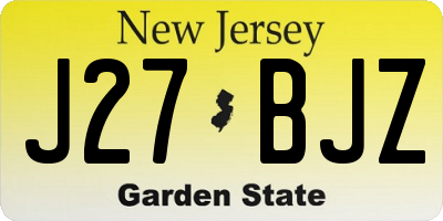NJ license plate J27BJZ