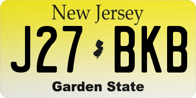 NJ license plate J27BKB