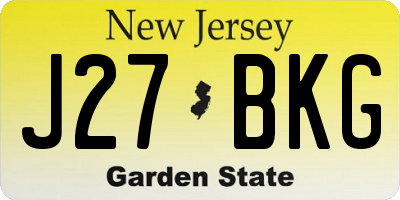 NJ license plate J27BKG