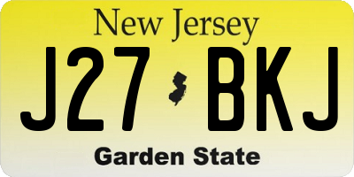 NJ license plate J27BKJ