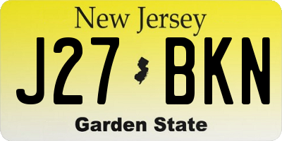 NJ license plate J27BKN