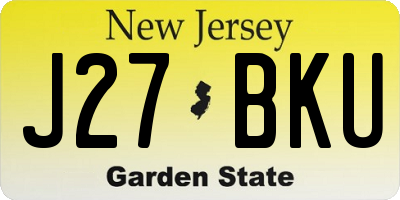 NJ license plate J27BKU