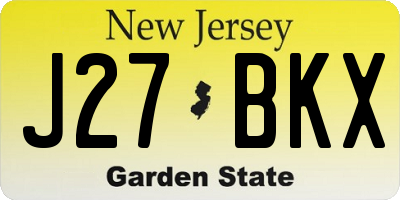 NJ license plate J27BKX
