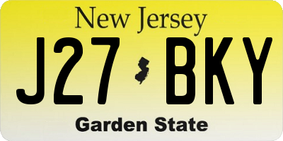 NJ license plate J27BKY