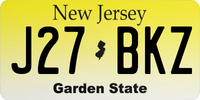 NJ license plate J27BKZ