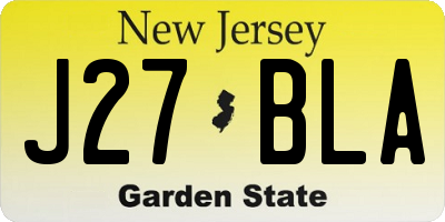 NJ license plate J27BLA