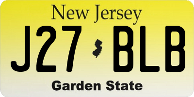 NJ license plate J27BLB