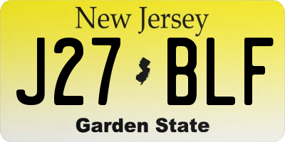 NJ license plate J27BLF