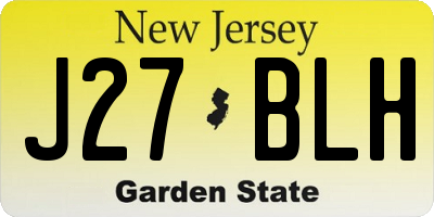 NJ license plate J27BLH