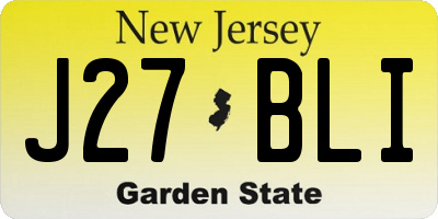 NJ license plate J27BLI
