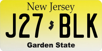 NJ license plate J27BLK