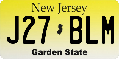 NJ license plate J27BLM