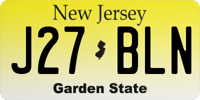 NJ license plate J27BLN