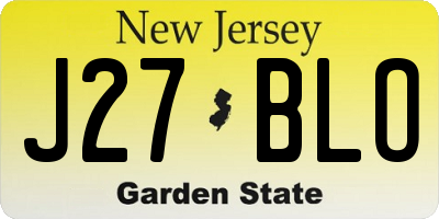 NJ license plate J27BLO