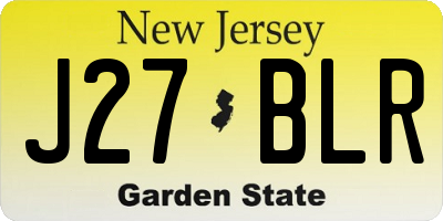 NJ license plate J27BLR