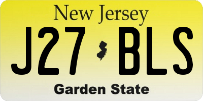 NJ license plate J27BLS