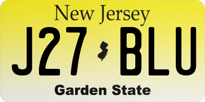 NJ license plate J27BLU