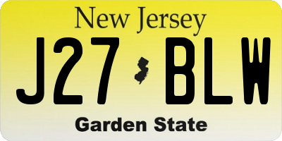 NJ license plate J27BLW