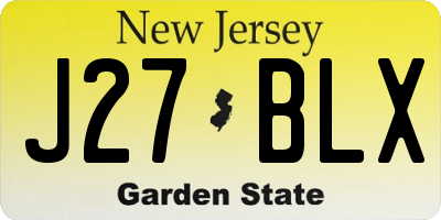 NJ license plate J27BLX