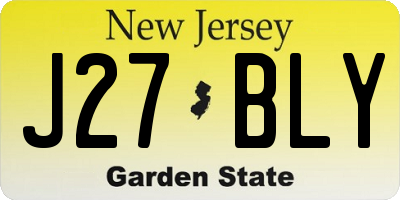 NJ license plate J27BLY