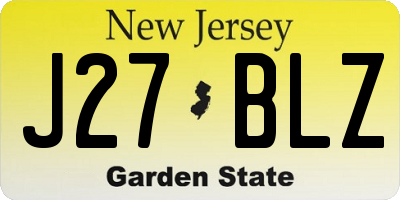 NJ license plate J27BLZ