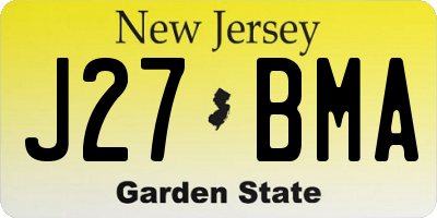 NJ license plate J27BMA