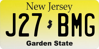 NJ license plate J27BMG