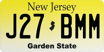 NJ license plate J27BMM