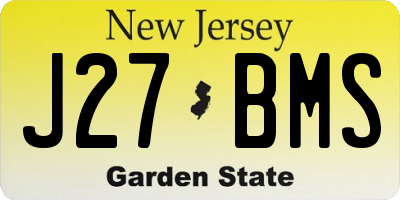 NJ license plate J27BMS