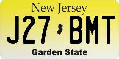 NJ license plate J27BMT