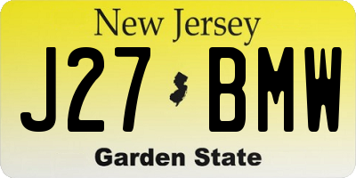 NJ license plate J27BMW