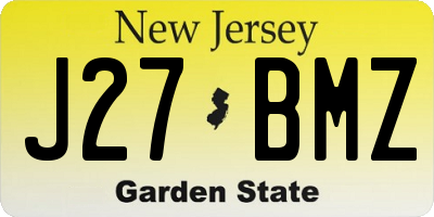 NJ license plate J27BMZ