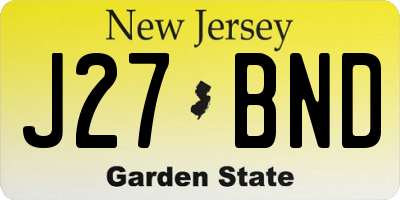 NJ license plate J27BND
