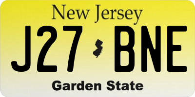 NJ license plate J27BNE