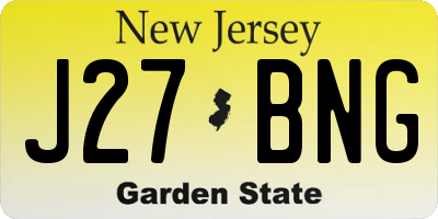 NJ license plate J27BNG