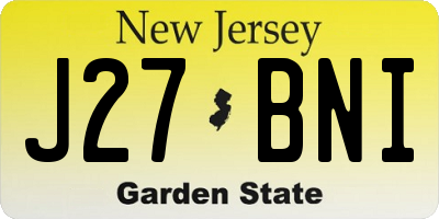 NJ license plate J27BNI