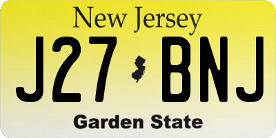 NJ license plate J27BNJ