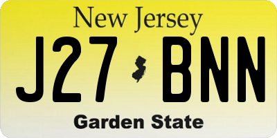 NJ license plate J27BNN