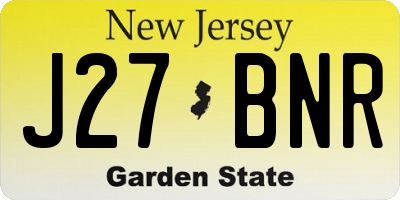 NJ license plate J27BNR