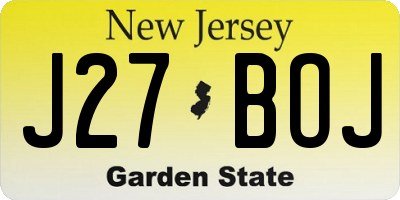 NJ license plate J27BOJ