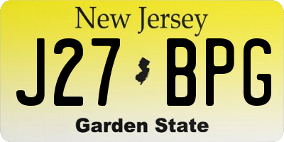NJ license plate J27BPG
