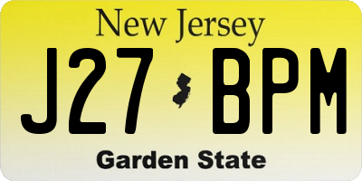 NJ license plate J27BPM