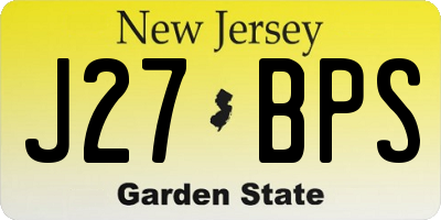 NJ license plate J27BPS