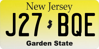 NJ license plate J27BQE
