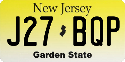 NJ license plate J27BQP