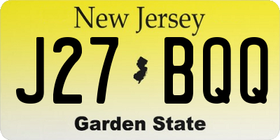 NJ license plate J27BQQ